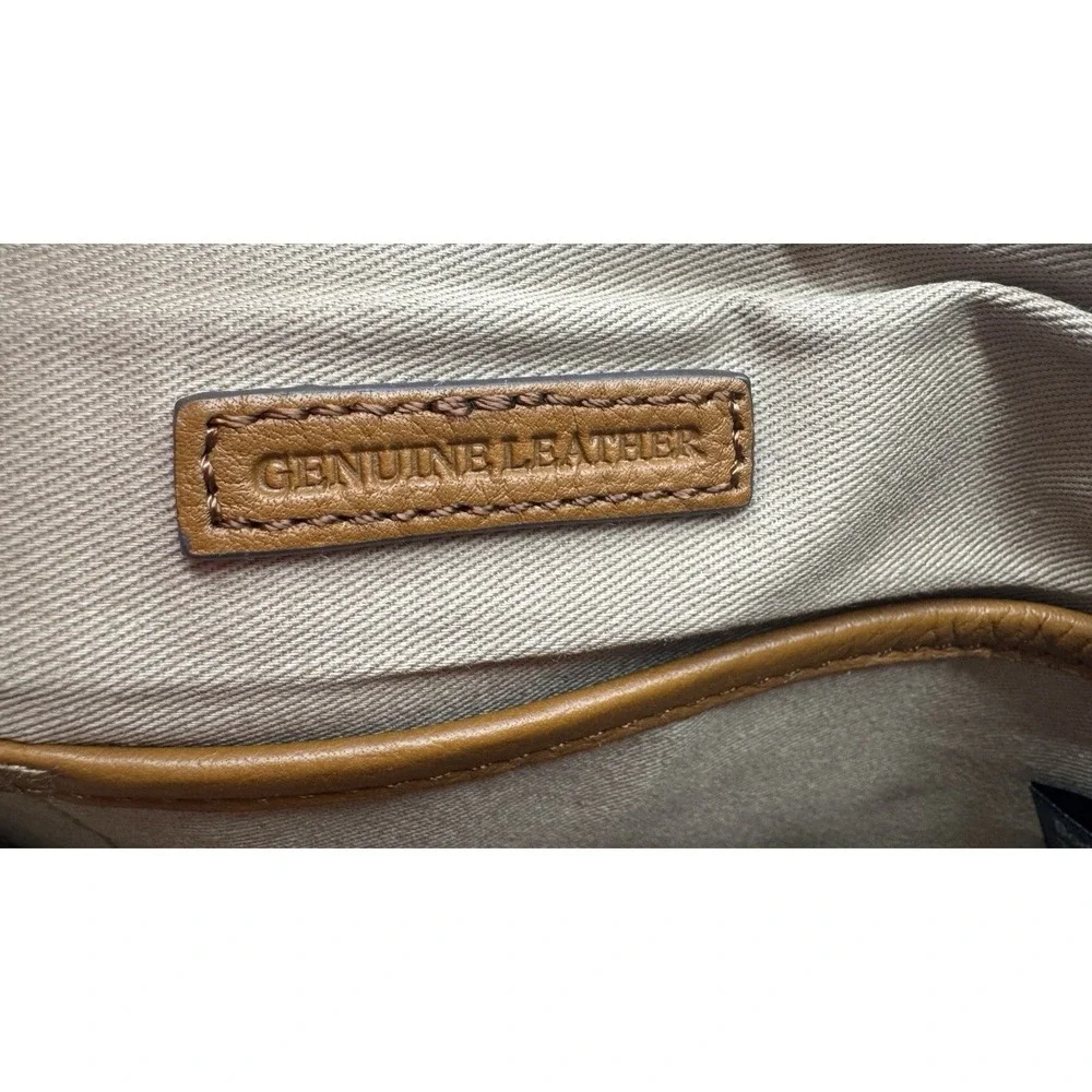 Genuine Leather Crossbody Bag Brown Medium Patchwork Snakeskin Boho Western